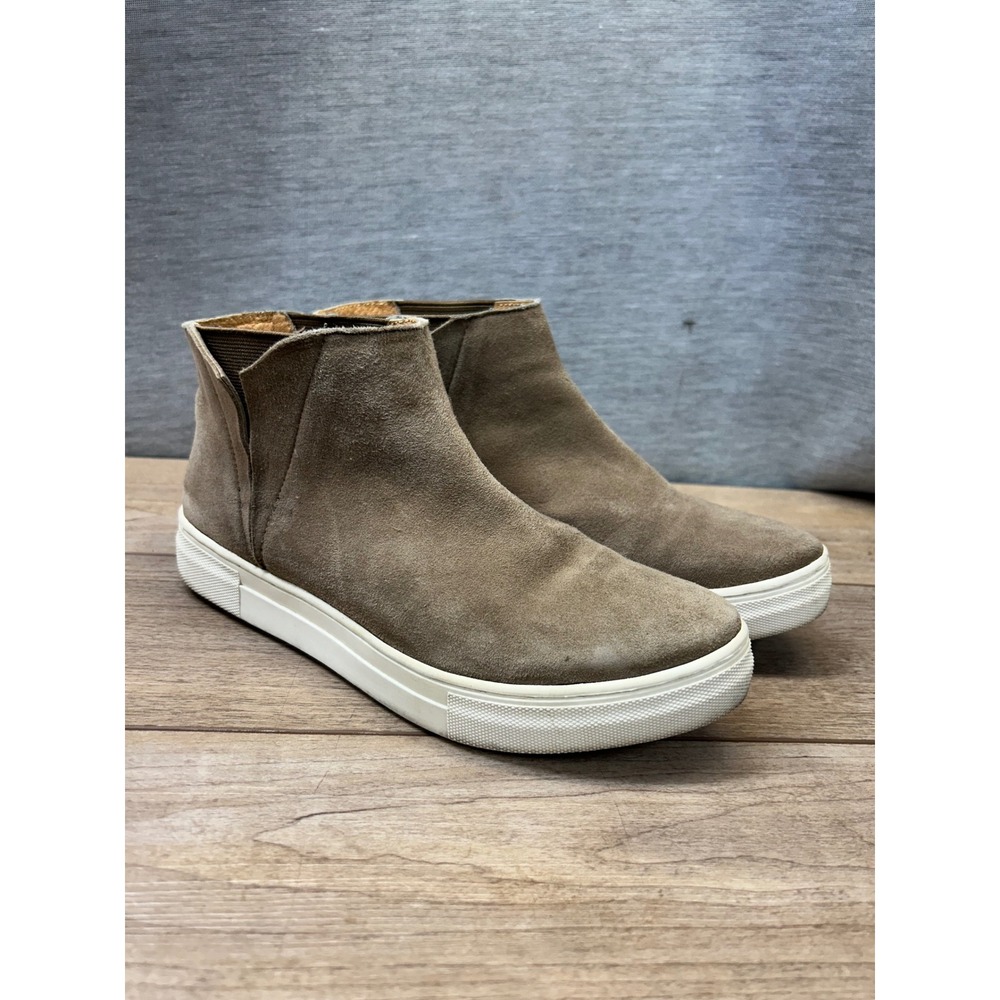 Seychelles Taupe Brown Suede Ankle Boot Sneakers Womens Size 7 High Top Slip On